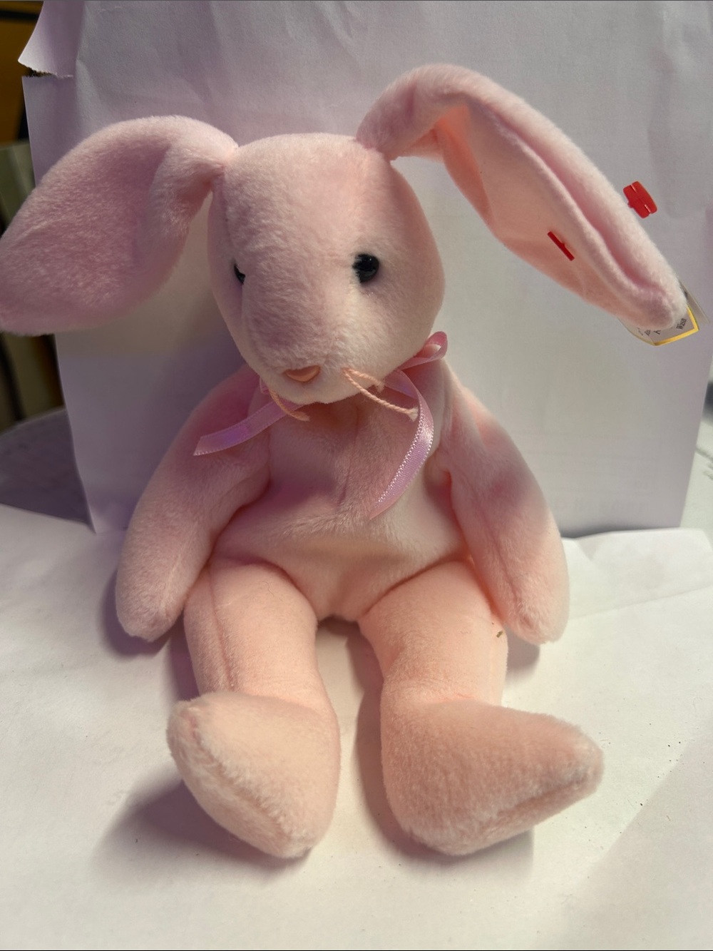 Ty Pink Plush Bunny with Heart Tag
